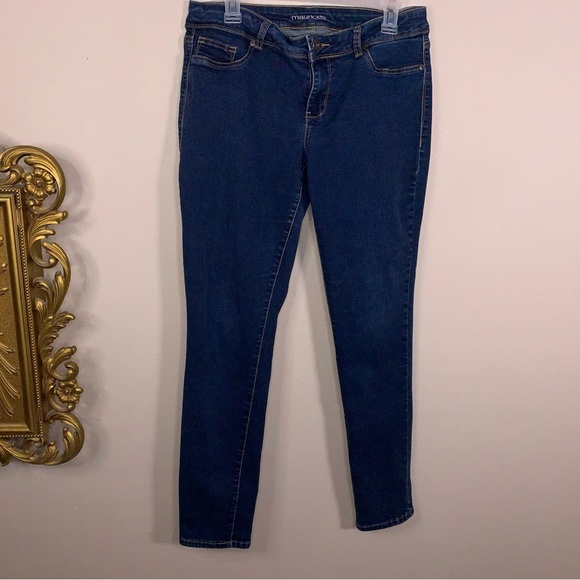 Large Reg Maurices Blue Skinny Jeans Stretch Fitted denim Casual - Picture 13 of 13